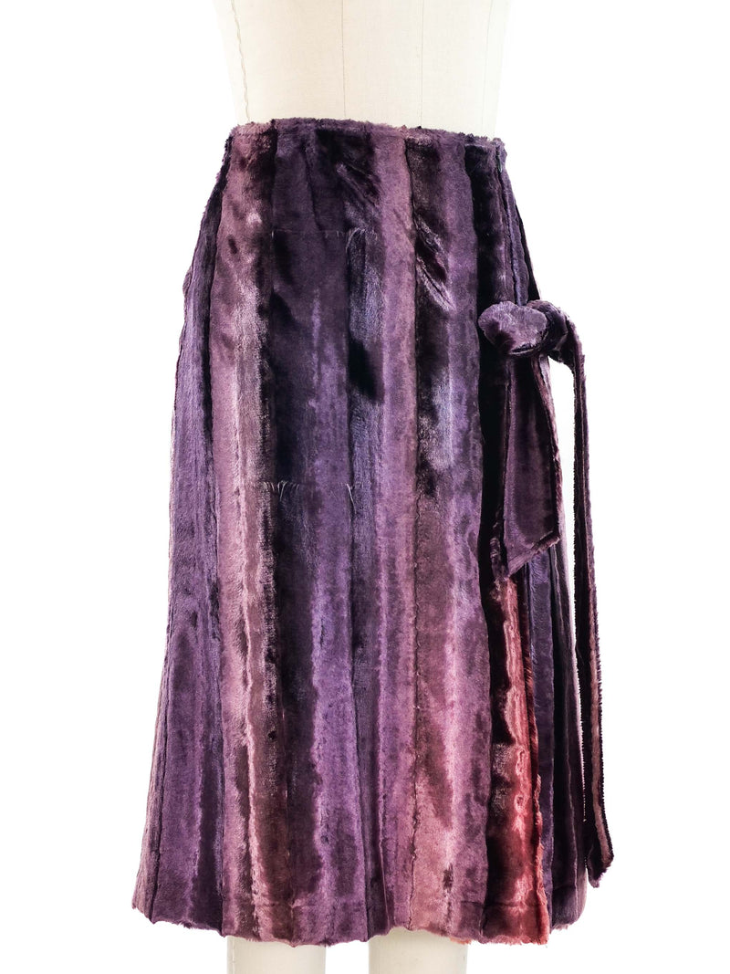 Jean Paul Gaultier Ombre Plush Velvet Skirt