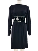 Bob Mackie Trompe L'oeil Belted Dress