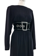 Bob Mackie Trompe L'oeil Belted Dress