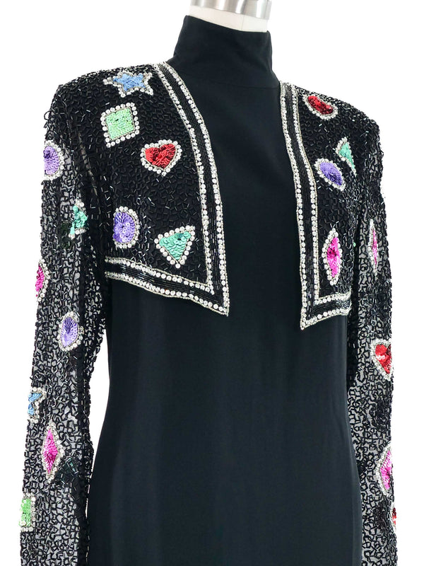 Bob Mackie Embellished Bolero Dress