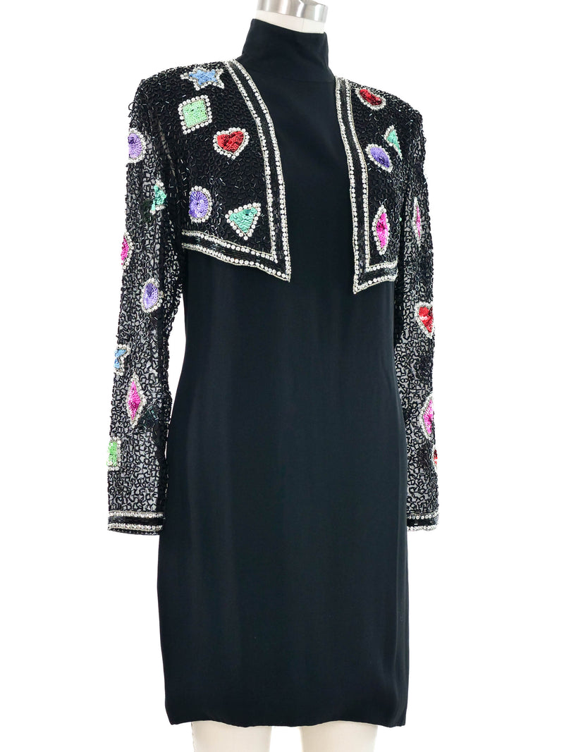 Bob Mackie Embellished Bolero Dress