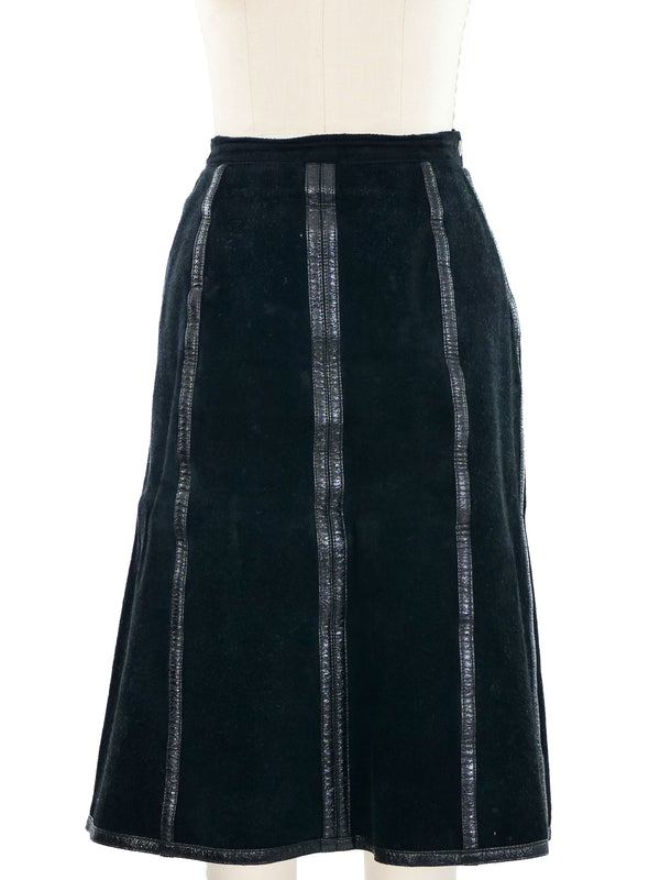 Black Suede Jump Ring Skirt Ensemble
