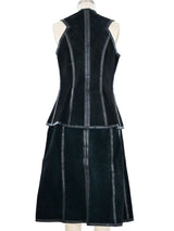 Black Suede Jump Ring Skirt Ensemble