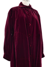 Yves Saint Laurent Ruby Red Velvet Coat Dress