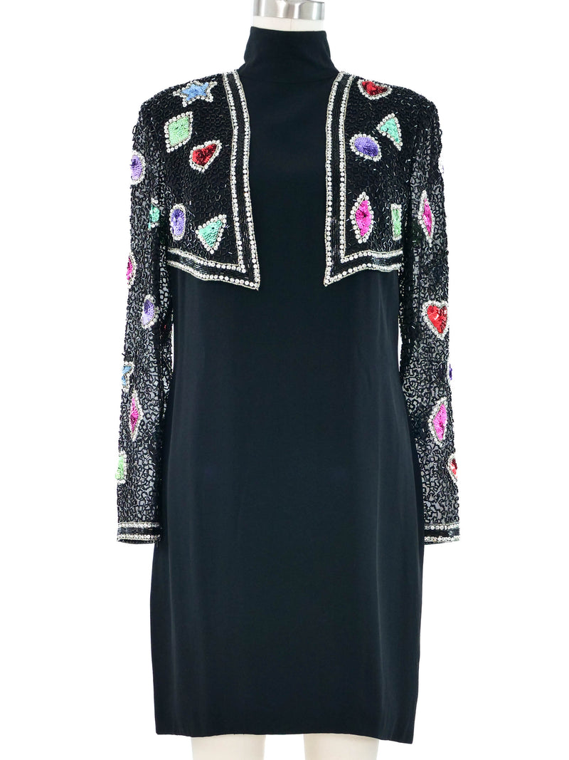 Bob Mackie Embellished Bolero Dress