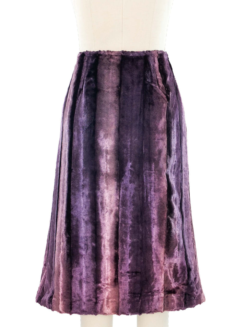 Jean Paul Gaultier Ombre Plush Velvet Skirt