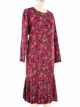 Lanvin Red Floral Drop Waist Dress