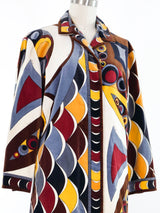 Emilio Pucci Optical Print Velvet Jacket