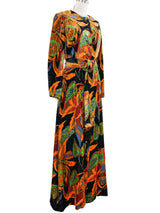 Oscar de la Renta Paisley Velvet Maxi Dress