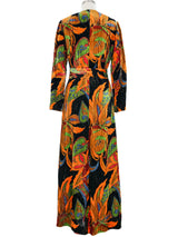 Oscar de la Renta Paisley Velvet Maxi Dress