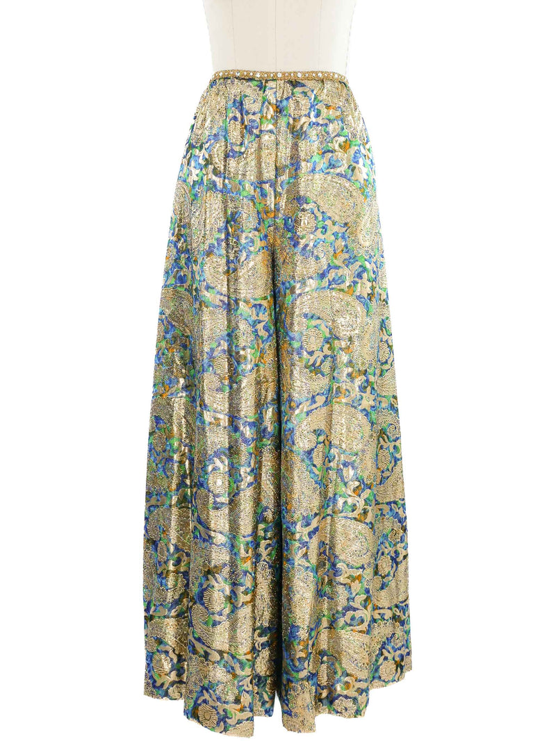 1960s Malcolm Starr Open Midriff Paisley Ensemble