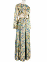 1960s Malcolm Starr Open Midriff Paisley Ensemble