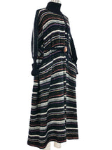 1970s Missoni Striped Mohair Maxi Cardigan