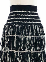 2010 Chanel Yarn Fringed Knit Skirt