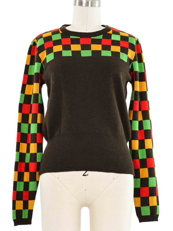 1970s Givenchy Checkered Sweater