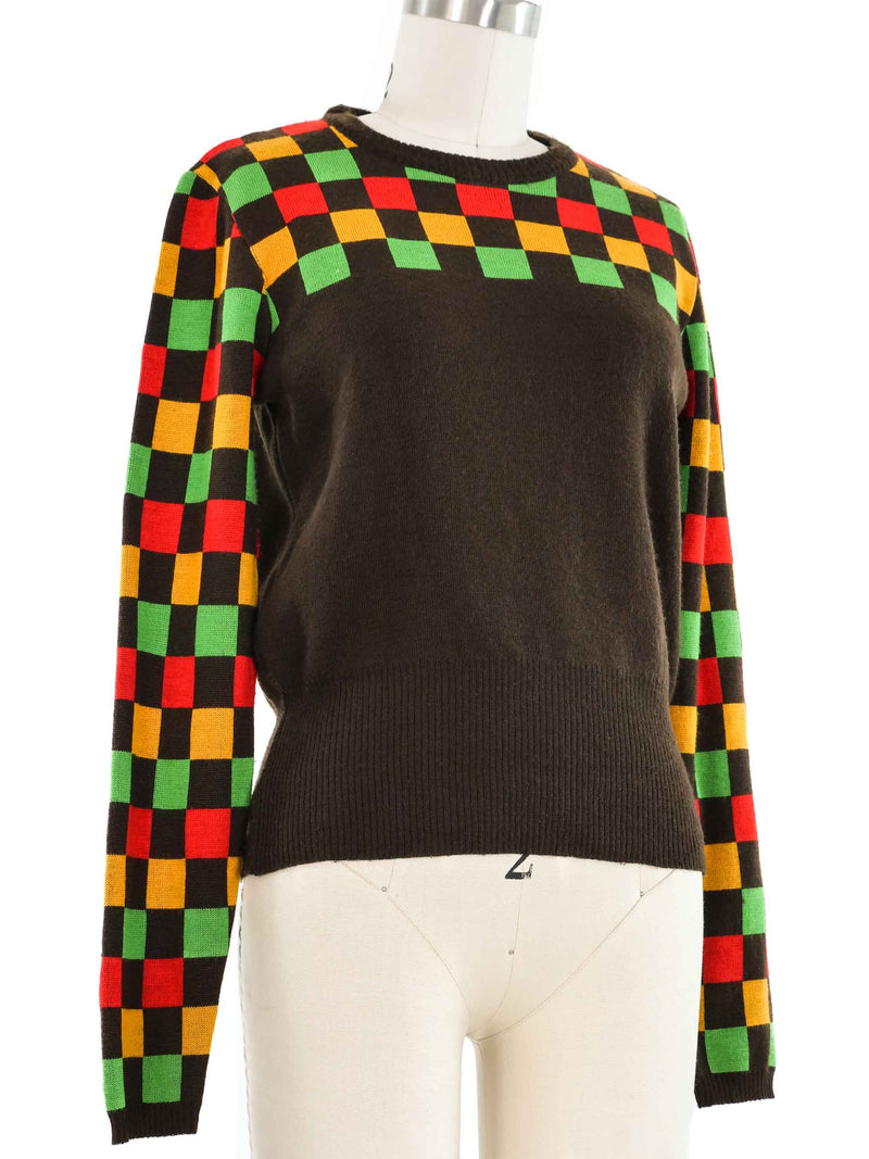 1970s Givenchy Checkered Sweater