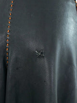 Fringe Trimmed Black Leather Culottes