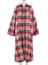 Bonnie Cashin Mohair Blend Red Plaid Overcoat Outerwear arcadeshops.com