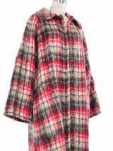 Bonnie Cashin Mohair Blend Red Plaid Overcoat Outerwear arcadeshops.com