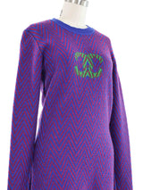 2021 Chanel Logo Knit Sweater Dress