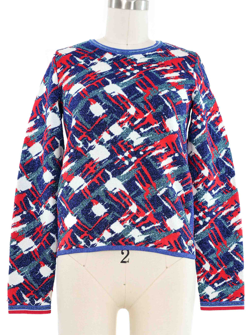 Chanel Abstract Metallic Sweater