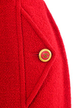 1994 Chanel Red Boucle Skirt Suit Suit arcadeshops.com