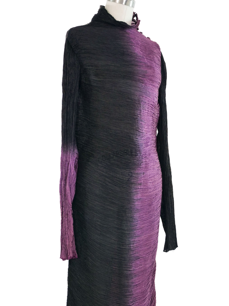 Krizia Two Tone Plisse Gown