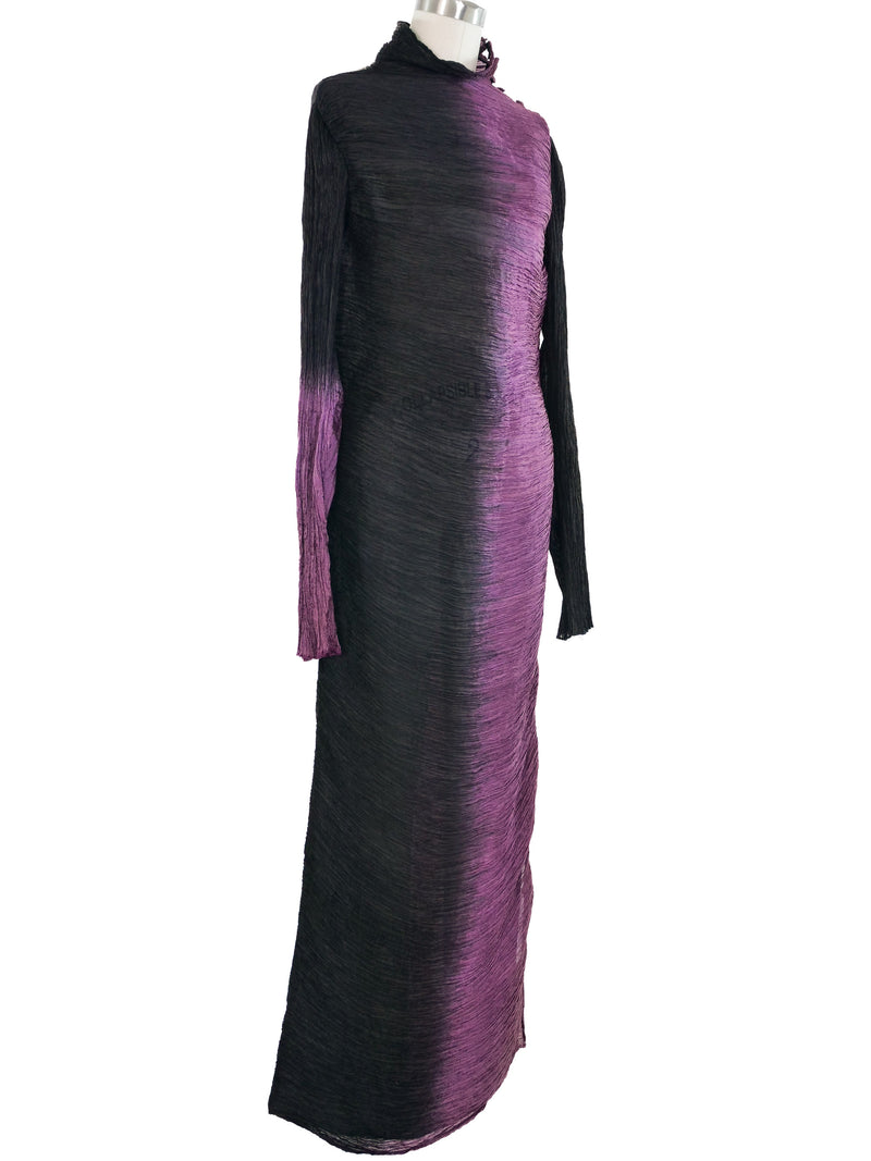 Krizia Two Tone Plisse Gown