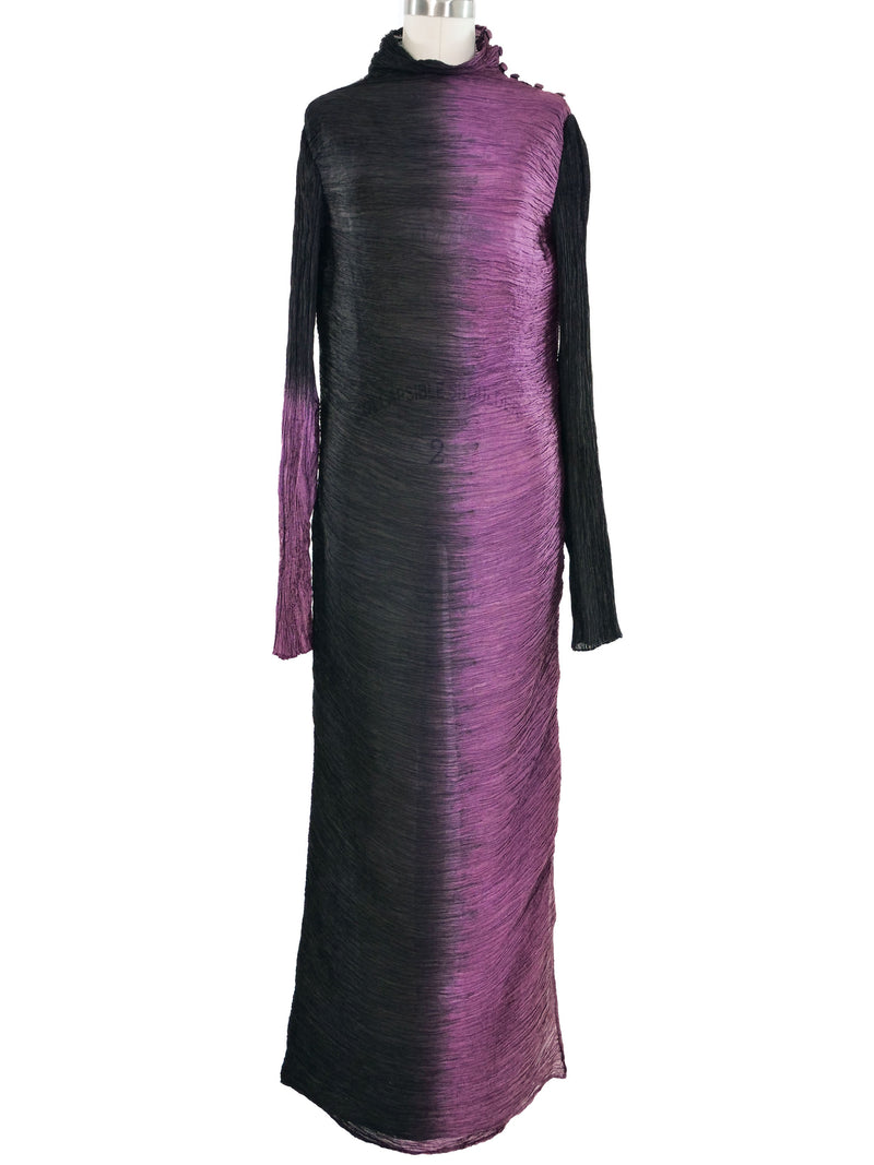 Krizia Two Tone Plisse Gown