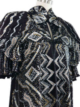 Zandra Rhodes Metallic Painted Plisse Jacket
