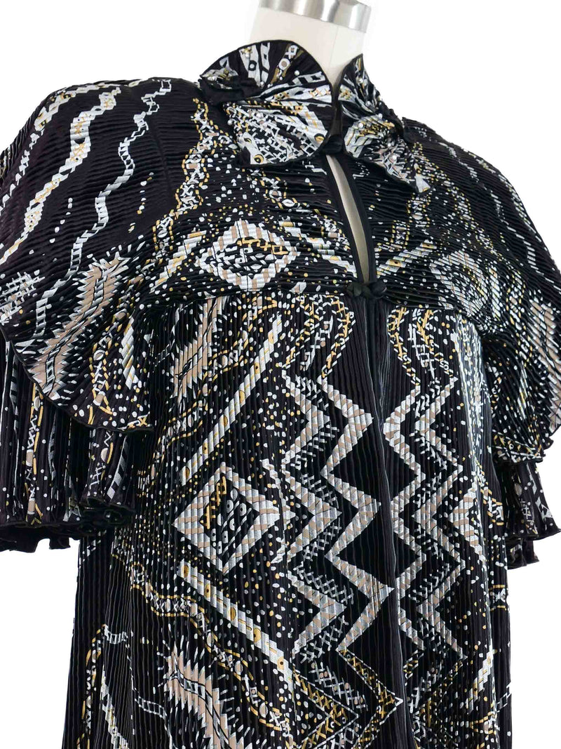 Zandra Rhodes Metallic Painted Plisse Jacket