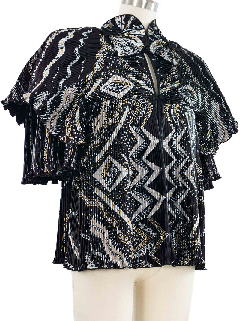Zandra Rhodes Metallic Painted Plisse Jacket