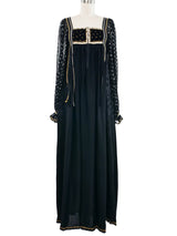 1970s Rumak and Sample Glitter Embellished Peasant Dress Dress arcadeshops.com