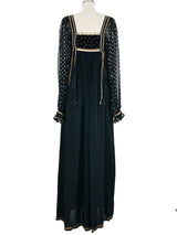 1970s Rumak and Sample Glitter Embellished Peasant Dress Dress arcadeshops.com