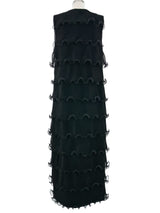 Pleated Ruffle Sleeveless Duster