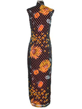 Metallic Jacquard Floral Cheongsam Dress arcadeshops.com