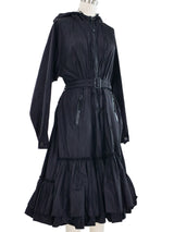 2017 Prada Nylon Ruffle Coat Dress Dress arcadeshops.com