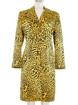 1990s Gianni Versace Leopard Print Satin Jacket