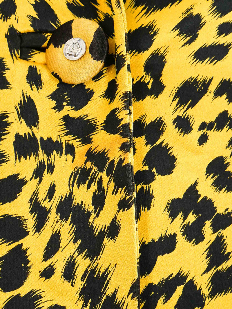 1990s Gianni Versace Leopard Print Satin Jacket