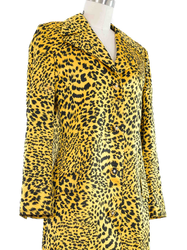 1990s Gianni Versace Leopard Print Satin Jacket