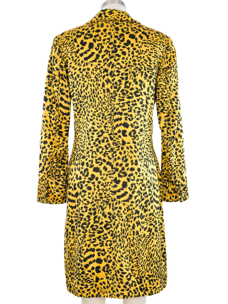 1990s Gianni Versace Leopard Print Satin Jacket