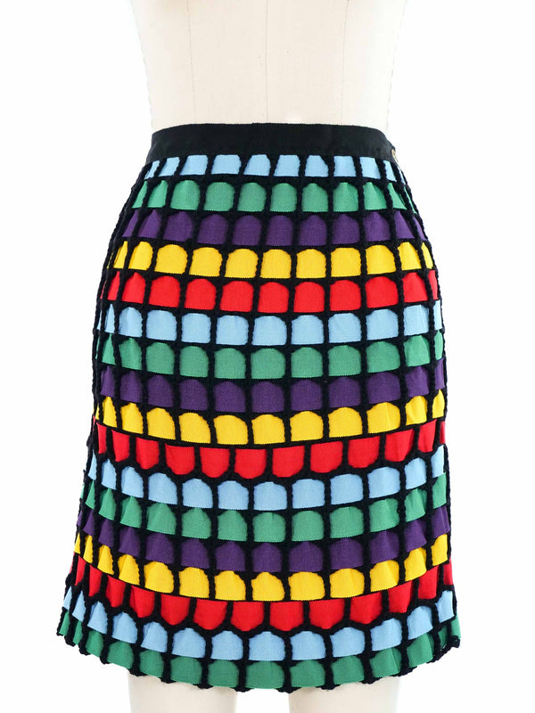 Rainbow Ribbon Knit Mini Skirt