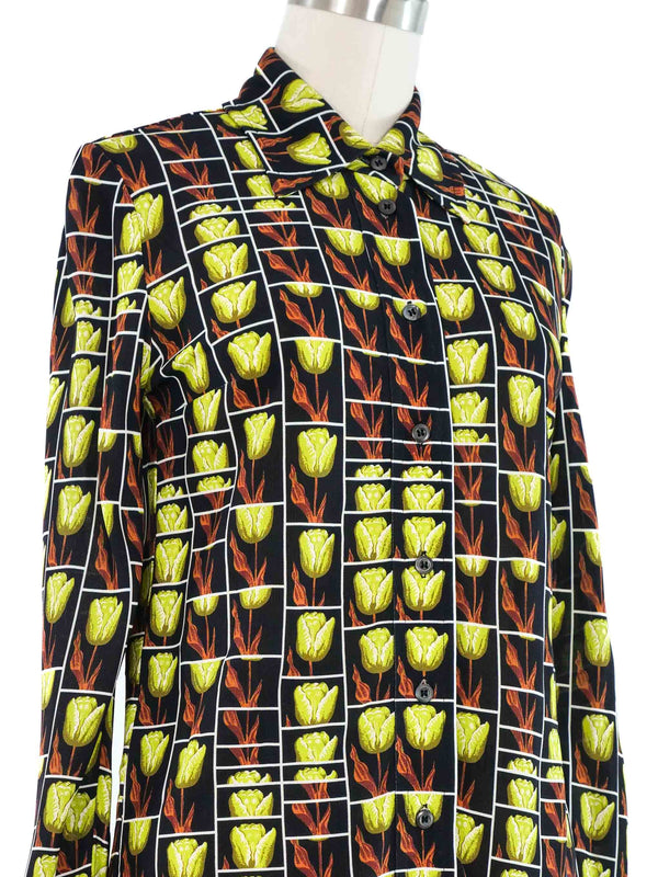 2019 Prada Tulip Print Shirt Top arcadeshops.com