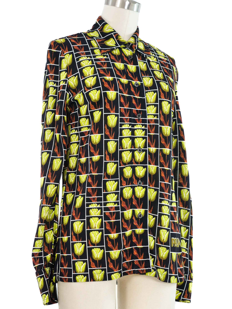 2019 Prada Tulip Print Shirt Top arcadeshops.com