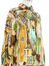 1992 Hermes Les Cheyennes Print Silk Top Top arcadeshops.com