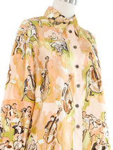 Hermes Concerto Print Blouse Top arcadeshops.com