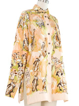 Hermes Concerto Print Blouse Top arcadeshops.com
