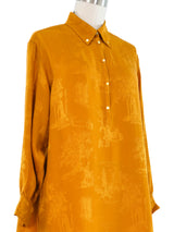 Hermes Marigold Jacquard Tunic Top arcadeshops.com