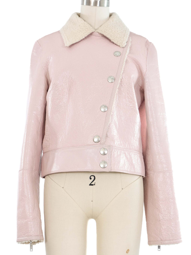 Celine Pink Shearling Jacket