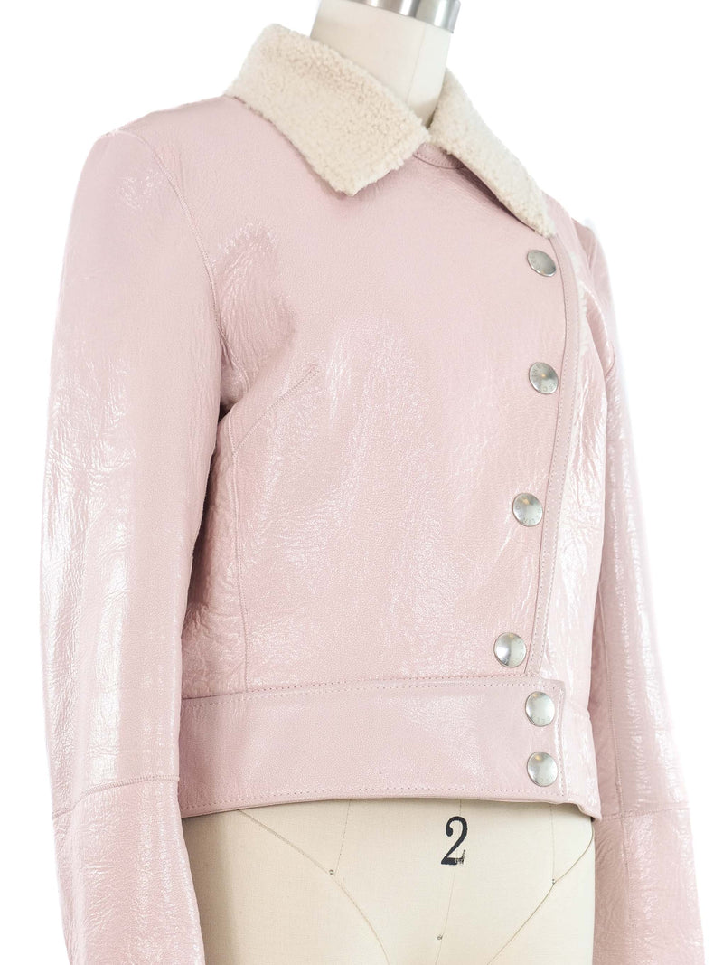 Celine Pink Shearling Jacket